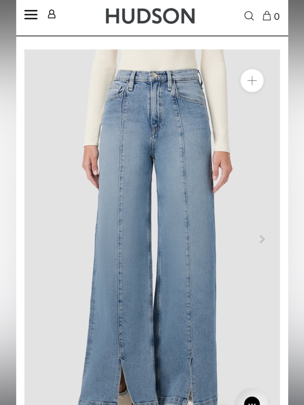 Hudson Jolene Jeans Light Blue Wide-Leg Flare Denim